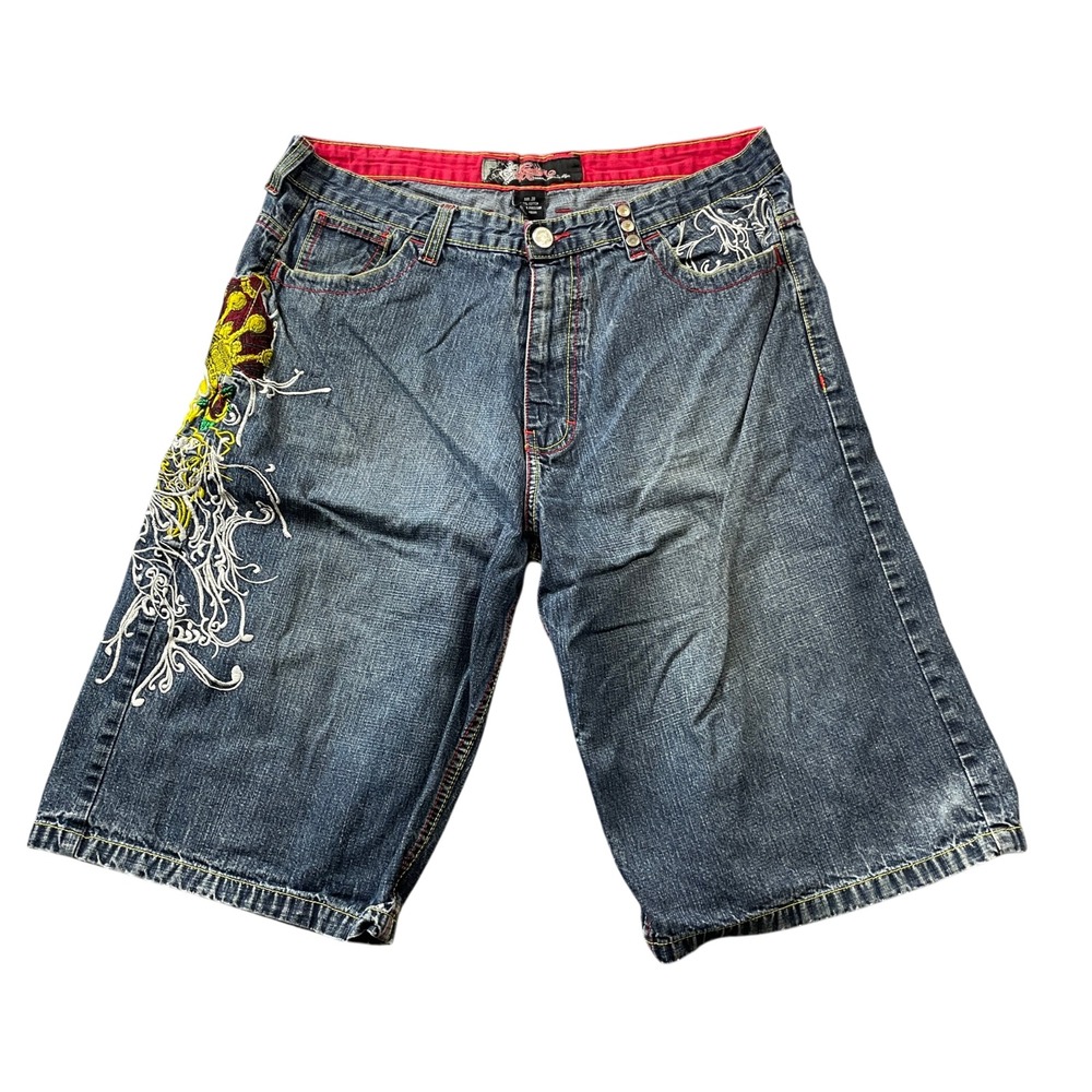 Brooklyn Xpress 38 Shorts Embroidered Leg 100% Cotton Skateboarder